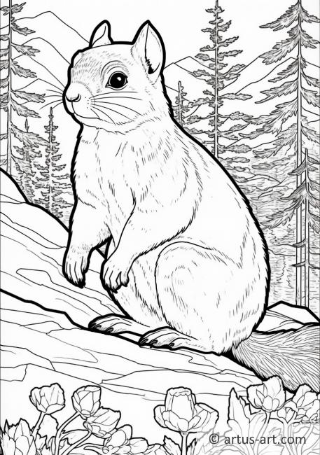 Page de coloriage d'écureuil terrestre
